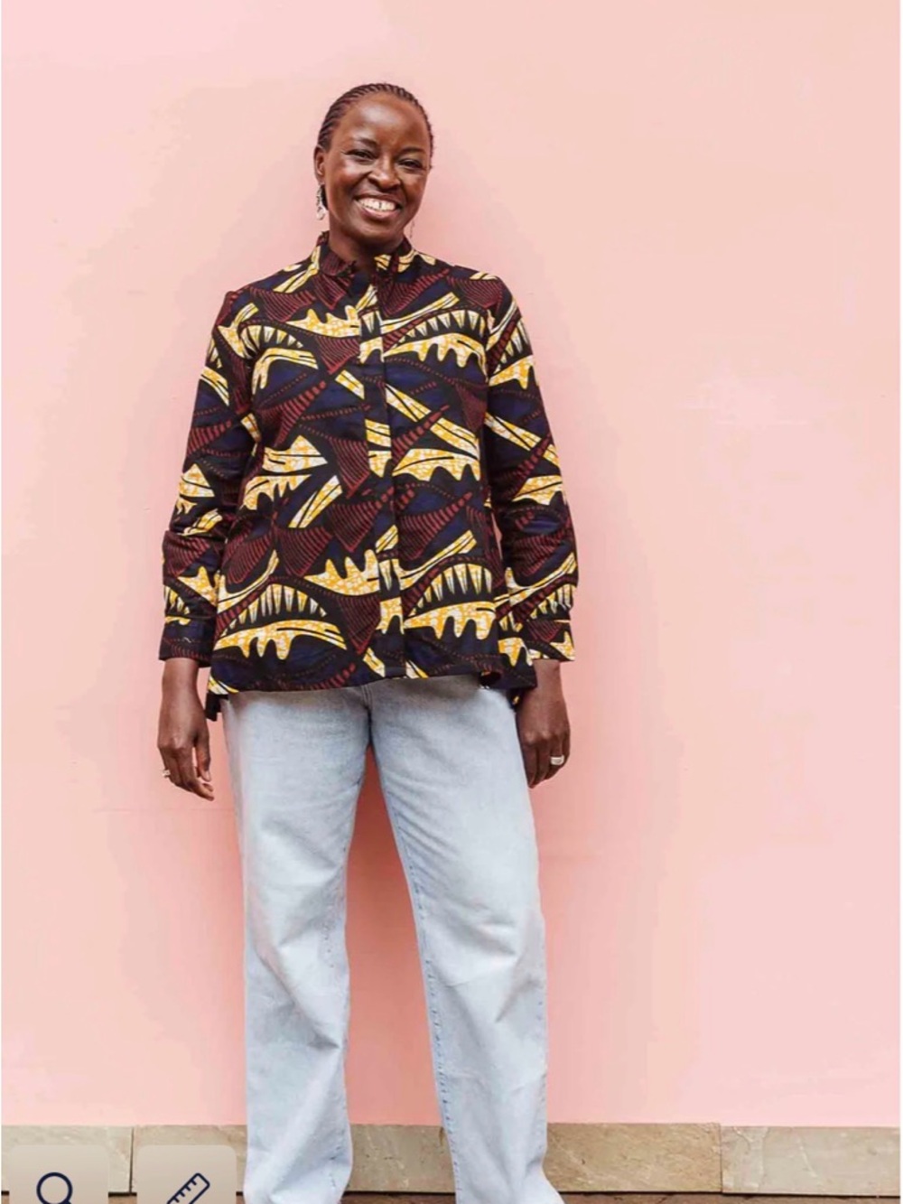NWOT Zuri Kenya Metamorphic African Wax Print Kitenge Cotton Navy Brown size S
